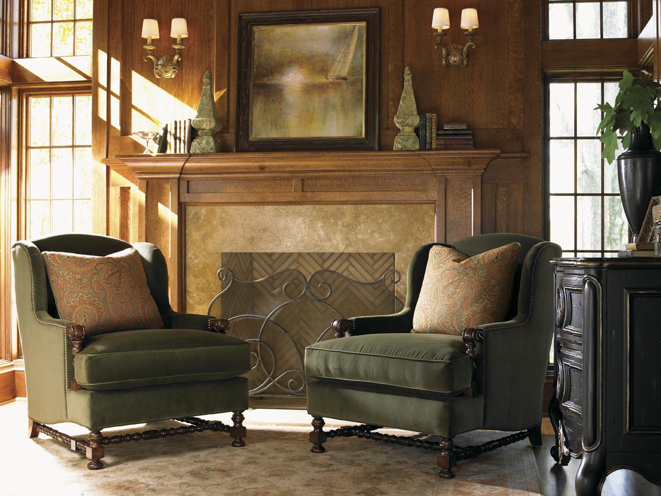 Lexington Lexington Upholstery Bradbury Chair with Wing Back and Turned